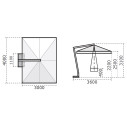 Ombrellone Palladio Braccio 3x4 Scolaro dimensioni