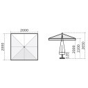 Ombrellone Palladio Standard 2x2 Scolaro dimensioni