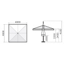 Ombrellone Palladio Telescopic 4x4 Scolaro dimensioni
