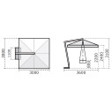 Ombrellone Pompei Braccio 3x3 Scolaro dimensioni