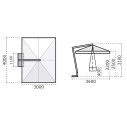 Ombrellone Pompei Braccio 3x4 Scolaro dimensioni