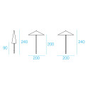 Ombrellone Piazzetta 2x2 Emu dimensioni