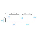 Ombrellone Signoria 3x3 Emu dimensioni