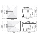 Ombrellone Torino Braccio 2x3 Scolaro dimensioni