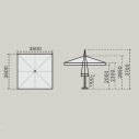 Ombrellone Verona Dark 3,5x3,5 Scolaro dimensioni