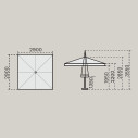 Ombrellone Verona Starwhite 3x3 Scolaro dimensioni