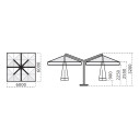 Ombrellone Wood Poker 6x6 Scolaro dimensioni