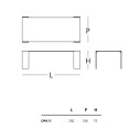 Opalia Tavolo 250x106x75 Glas dimensioni