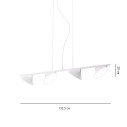 Orchid 4 luci Orizzontale Lampada a sospensione Axolight dimensioni