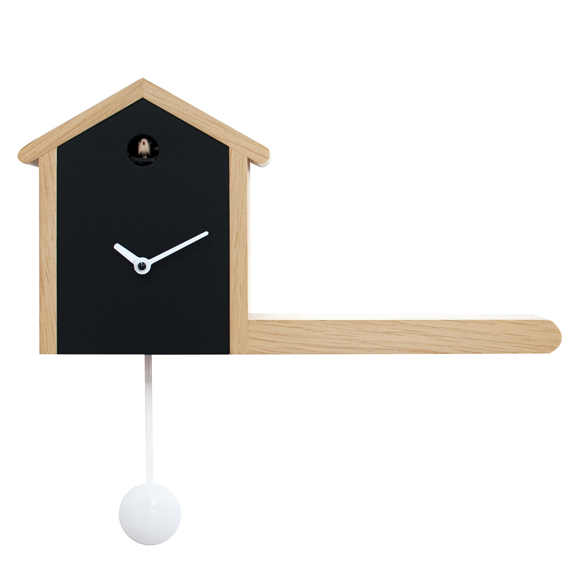 Orologio My House legno chiaro e nero