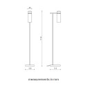 Osman 560.61 lampada da terra Tooy dimensioni