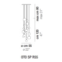 Oto SP R55 lampada a sospensione Vistosi dimensioni