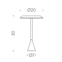 Panama Mini led battery lampada da tavolo Nemo Lighting dimensioni