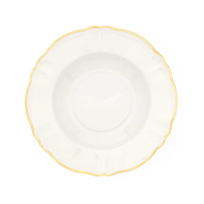 Parisienne Piatto fondo avorio con bordo oro Bitossi Home