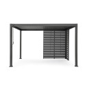 Pergola Ocean 3x3 antracite Bizzotto vista con optional lame frangisole