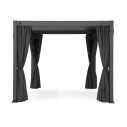 Pergola Ocean 3x3 antracite Bizzotto vista con optional tende ombreggianti