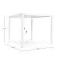 Pergola Ocean 3x3 bianco Bizzotto dimensioni