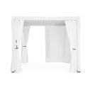 Pergola Ocean 3x3 bianco Bizzotto vista con optional tende ombreggianti