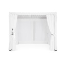 Pergola Ocean 3x3 bianco Bizzotto vista con optional tende ombreggianti
