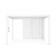 Pergola Ocean 3x4 bianco Bizzotto vista con optional lame frangisole