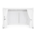 Pergola Ocean 3x4 bianco Bizzotto vista con optional tende