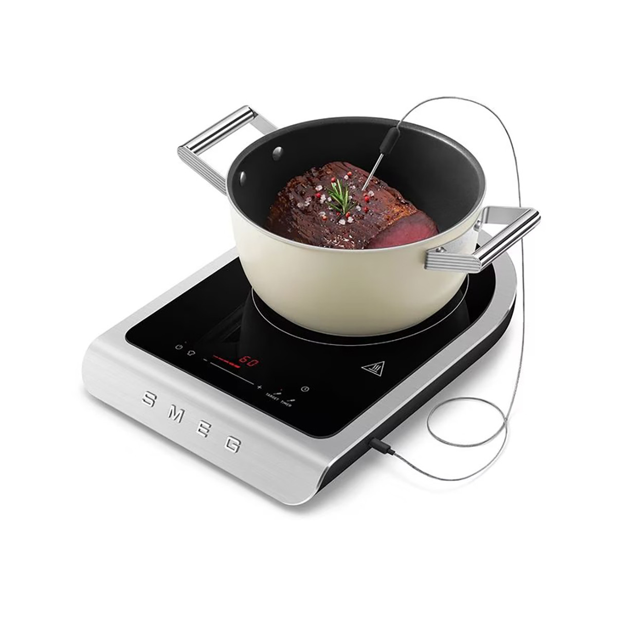 Piano cottura a induzione portatile Smeg PIC01BLMEU Nero opaco