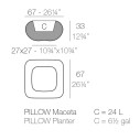 Pillow fioriera Vondom dimensioni