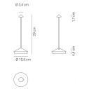 Pina Pro LED lampada da tavolo Nero Zafferano dimensioni