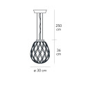 Fontanaarte Pinecone Media cromo, bianco lampada a sospensione dimensioni
