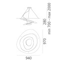 Artemide Pirce LED lampada a sospensione dimensioni