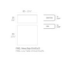 Pixel Tavolino 60x60x25 Vondom dimensioni