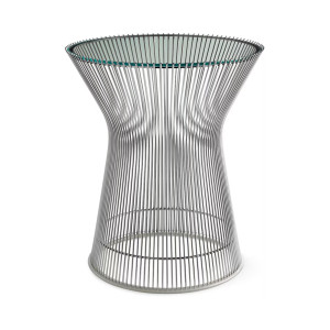 Knoll Platner Tavolino nickel cristallo Ø 40