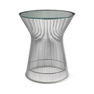 Knoll Platner Tavolino nickel cristallo Ø 40