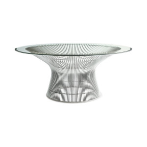 Knoll Platner Tavolino nickel cristallo Ø 91,5