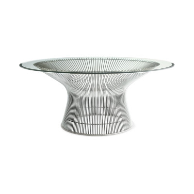 Knoll Platner Tavolino nickel cristallo Ø 91,5