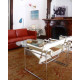 Knoll Platner Tavolino nickel cristallo Ø 107 ambientazione