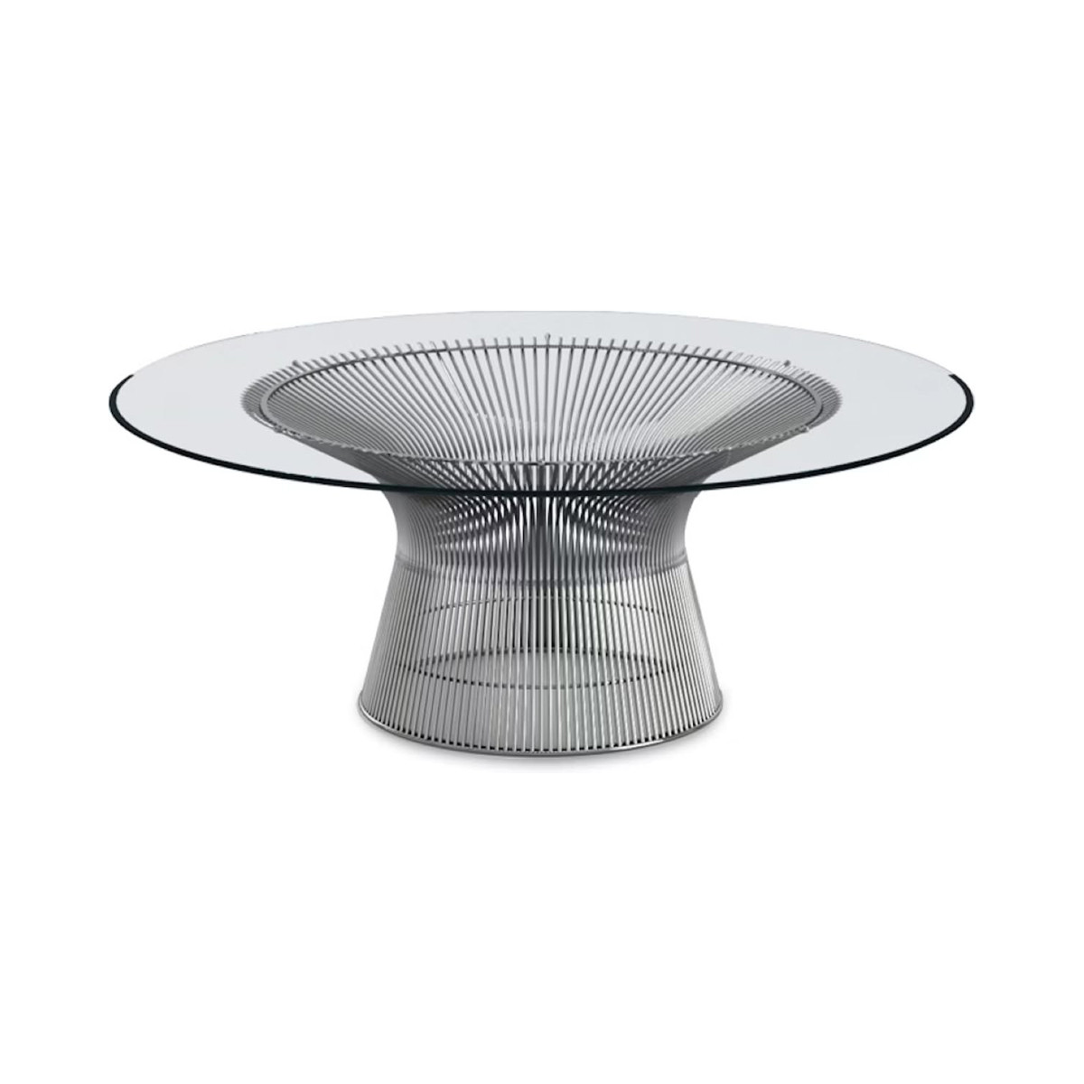 Knoll Platner Tavolino nickel cristallo Ø 107