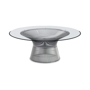 Knoll Platner Tavolino nickel cristallo Ø 107