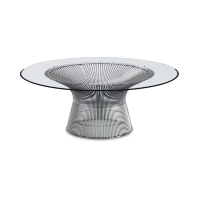 Knoll Platner Tavolino nickel cristallo Ø 107