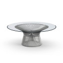 Knoll Platner Tavolino nickel cristallo Ø 107 vista