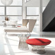 Knoll Platner Tavolino nickel cristallo Ø 107 ambientazione
