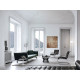 Knoll Platner Tavolino nickel cristallo Ø 107 ambientazione