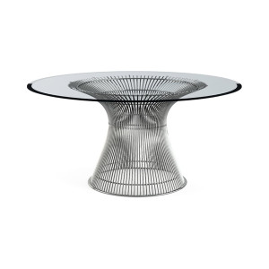 Knoll Platner Tavolo nickel vetro Ø 135 