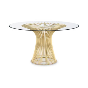 Knoll Platner Tavolo Oro 18K e Cristallo Ø 135