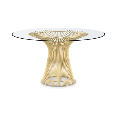 Knoll Platner Tavolo Oro 18K e Cristallo Ø 135