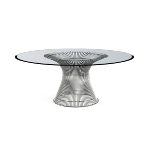 Knoll Platner Tavolo nickel vetro Ø 180