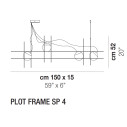 Plot Frame SP 4 lampada a sospensione Vistosi dimensioni