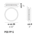 Pod Ø 55 cm lampada da soffitto-parete Vistosi dimensioni