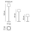 Poldina L Pro LED lampada da terra Bianco Zafferano dimensioni