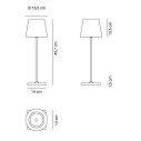 Poldina L DESK Pro LED lampada da tavolo Bianco Zafferano dimensioni